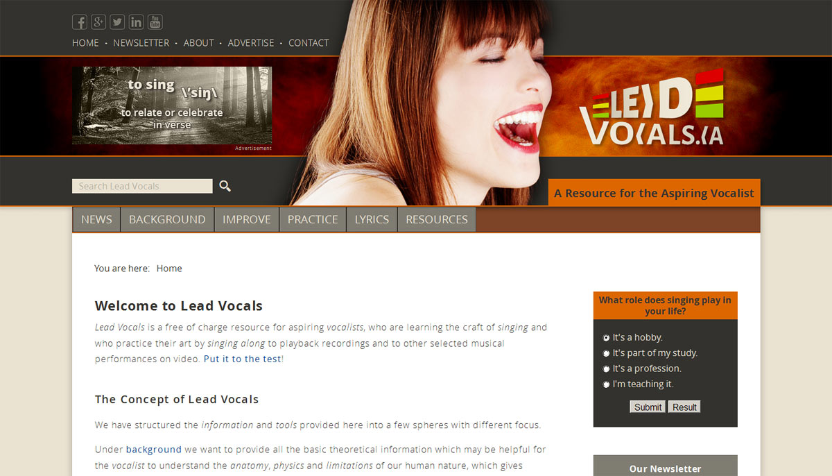 Our website at www.leadvocals.ca Our website at www.leadvocals.ca